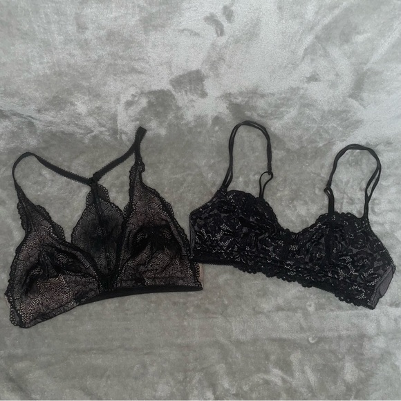 B. tempt'd Black Lace Bralettes Regular & Racerback Set of 2 Size Small - Picture 1 of 9